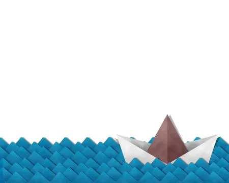 Origami Boat Stock Illustration