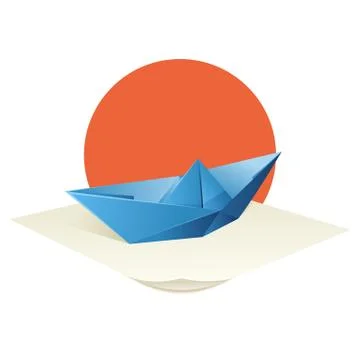 Origami Boat Stock Illustration