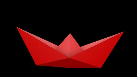 Origami Boat Single Stock Footage 90897382