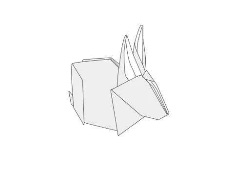 Origami Bunny Rabbit Vector Illustrazione stock
