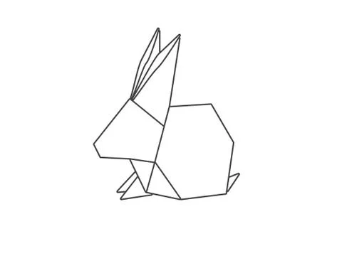 Origami Bunny Rabbit Vector Illustrazione stock