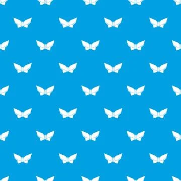 Origami butterfly pattern vector seamless blue Illustrazione stock