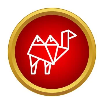Origami camel icon representing desert travel and creativity 스톡 일러스트