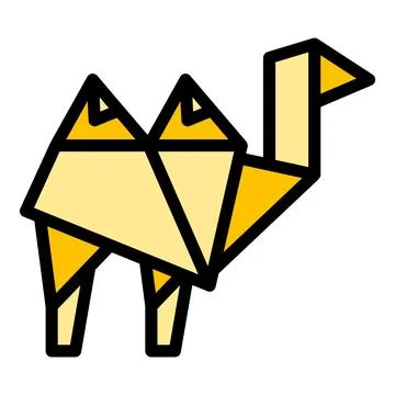 Origami camel icon vector flat Stock Illustration