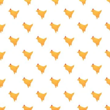 Origami chicken pattern seamless repeating background design 스톡 일러스트