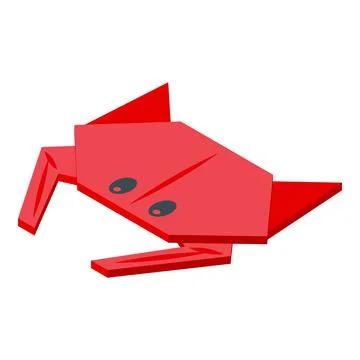 Origami crab icon isometric vector. Animal paper 스톡 일러스트