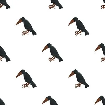 Origami crow pattern seamless vector Stock Illustration