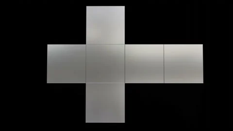 Origami cube unfolding. 3d animation render Stock Footage 203763388