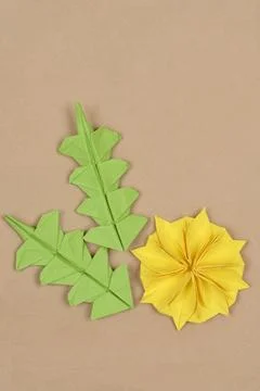 Origami dandelion Stock Photos
