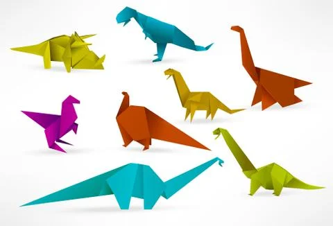 Origami dinosaurs Stock Illustration