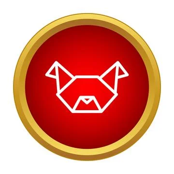 Origami dog face icon representing abstract animal art Stock Illustration