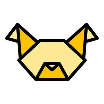 Origami dog face icon vector flat Illustrazione stock