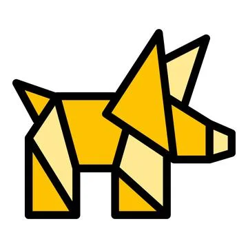 Origami dog icon vector flat Stock Illustration