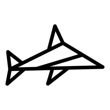 Origami dolphin icon outline vector. Geometric animal Illustrazione stock