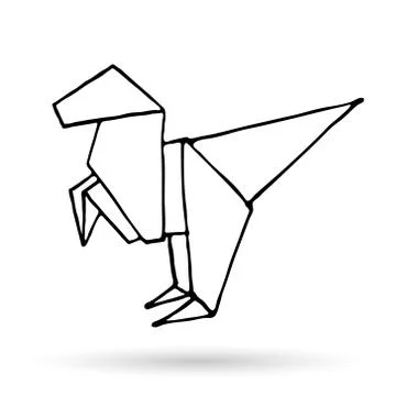 Origami doodle simple icon. Stock Illustration