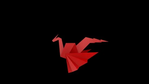 Origami Dragon Single Stock Footage 90897373