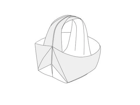 Origami Easter Basket Vector Illustrazione stock