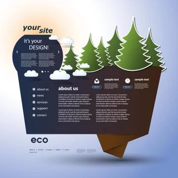 Origami Eco Website Stock Illustration