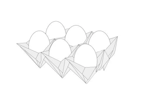 Origami Egg Box Vector Illustrazione stock