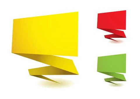 Origami elements Colorful origami elements with copy space and drop shadow... Stock Photos