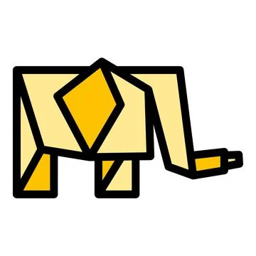 Origami elephant icon vector flat Stock Illustration