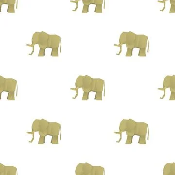 Origami elephant pattern seamless vector Stock Illustration