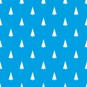 Origami fir tree pattern vector seamless blue Stock Illustration