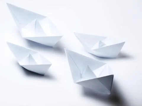 Origami fleet Stock Photos