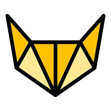 Origami fox head icon vector flat Illustrazione stock