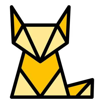 Origami fox icon vector flat Stock Illustration