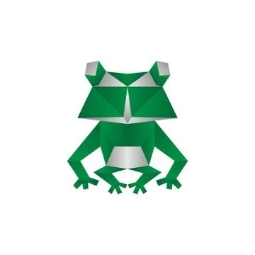 Origami frog colorful vector design template illustration Stock Illustration