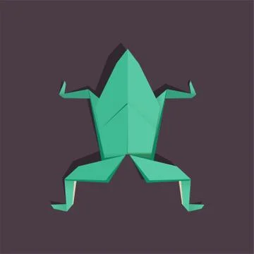Origami Frog on dark background. Isolated vector Stock Illustration