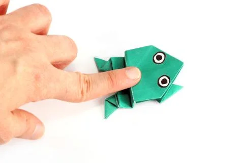 Origami frog Stock Photos