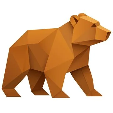 Origami geometric brown bear - Vector Illustration Stock Illustration
