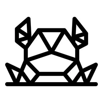 Origami geometric low poly crab sitting on grass Stock Illustration