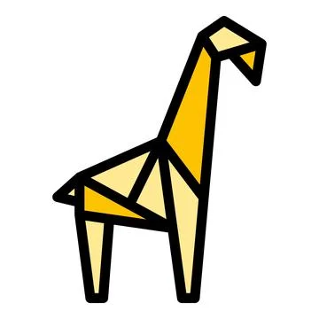 Origami giraffe icon vector flat Stock Illustration