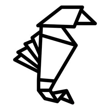 Origami goose icon outline vector. Geometric animal Illustrazione stock