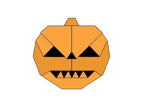 Origami Halloween Pumpkin Vector Illustrazione stock