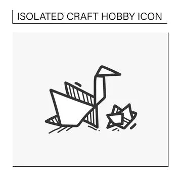 Origami hand draw icon Stock Illustration