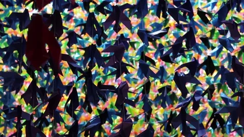Origami Hanging Stock Footage 116413197
