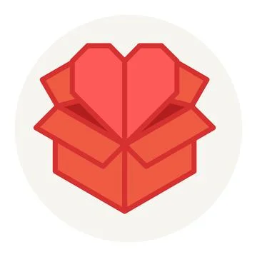 Origami Heart Box Present Stock Illustration