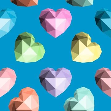 Origami heart. Seamless vector pattern Illustrazione stock