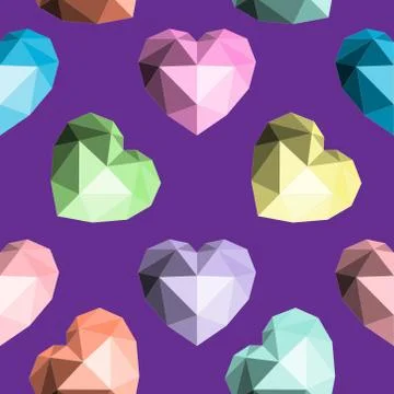 Origami heart. Seamless vector pattern Illustrazione stock