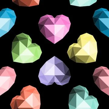 Origami heart. Seamless vector pattern Illustrazione stock