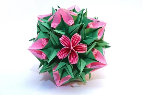 Origami kusudama Roses and thorns Colorfull origami unit Roses and thorns ... Stock Photos