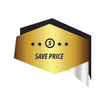 Origami Label Gold, silver Illustrazione stock