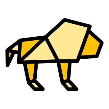 Origami lion icon vector flat Stock Illustration