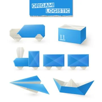 Origami Logistic Set Stock Illustration