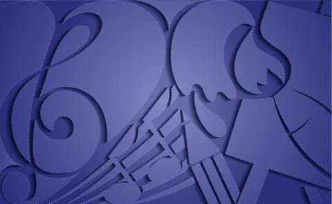 Origami musical composition Stock Illustration