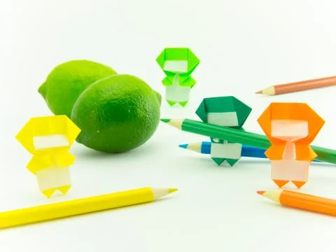 Origami Ninja with Lime Stock Photos
